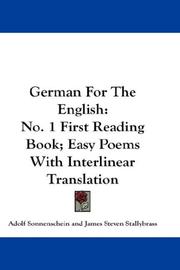 Front cover of German For The English by Adolf Sonnenschein