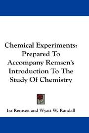 Cover of Chemical Experiments by Ira Remsen