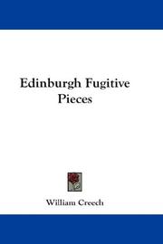 Cover of Edinburgh fugitive pieces by William Creech