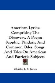 Front cover of American Lyrics by Charles L. S. Jones