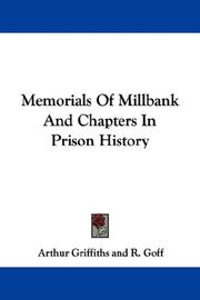 Front cover of Memorials of Millbank, and chapters in prison history by Arthur Griffiths