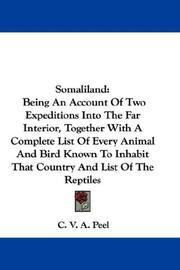 Cover of Somaliland by C. V. A. Peel