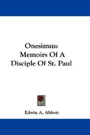 Cover of Onesimus by Edwin Abbott Abbott