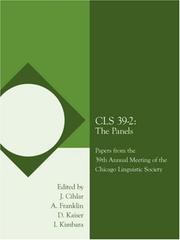 Front cover of CLS 39-2 by Chicago Linguistic Society. Meeting