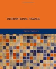 Front cover of International Finance by Hartley Withers