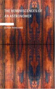 Front cover of The reminiscences of an astronomer by Simon Newcomb