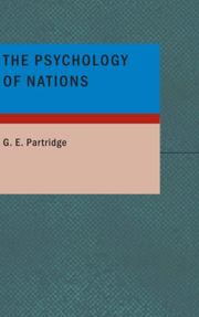 Cover of The Psychology of Nations by G. E. Partridge