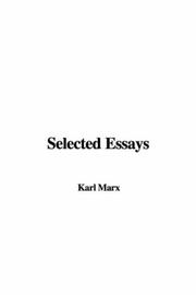 Cover of Selected essays by Karl Marx