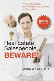 Cover of Real Estate Salespeople, Beware! by Mark Weisleder