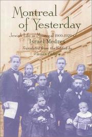 Cover of Montreal of yesterday by Israël Medresh