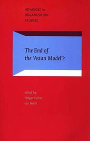Front cover of The end of the "Asian model"? by Holger Henke