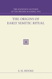 Cover of The Origins of Early Semitic Ritual by S. H. Hooke
