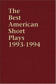 Front cover of The Best American Short Plays 1993-1994 (Best American Short Plays) by Glenn Young