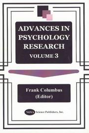 Front cover of Advances in Psychology Research by Frank Columbus
