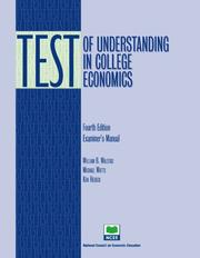 Front cover of Test of understanding in college economics by William B. Walstad