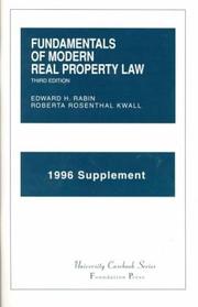 Front cover of Fundamentals of Modern Real Proberty Law, 1996 Supplement by Edward H. Rabin