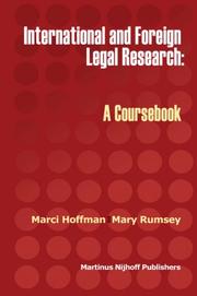 Front cover of International and foreign legal research by Marci Hoffman