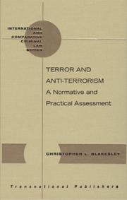 Front cover of Terrorism and Anti-Terrorism by Christopher L. Blakesley