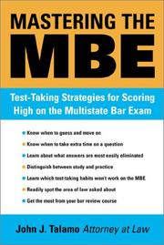 Cover of Mastering the MBE by John Talamo