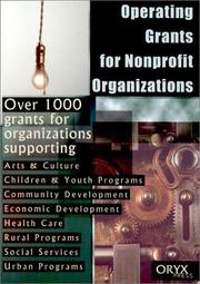 Cover of Operating Grants For Nonprofit Organizations by Oryx Press