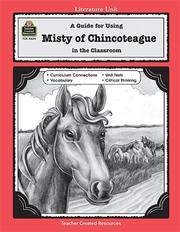 Front cover of A guide for using Misty of Chincoteague in the classroom, based on the novel written by Marguerite Henry by MARTY SANDERS