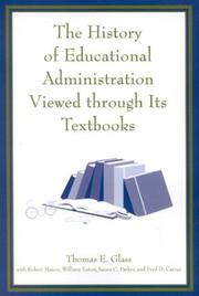 Front cover of The History of Educational Administration Viewed Through Its Textbooks by Fred D. Carver