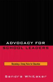 Front cover of Advocacy for School Leaders by Whitaker Sandra