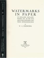 Front cover of Watermarks in paper in Holland, England, France, etc. in the XVII and XVIII centuries and their interconnection by W. A. Churchill