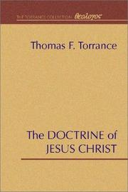 Cover of The Doctrine of Jesus Christ by Thomas F. Torrance