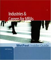 Front cover of Industries & Careers for MBAs by WetFeet