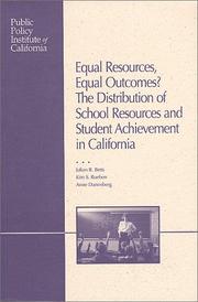 Cover of Equal Resources, Equal Outcomes by Julian R. Betts