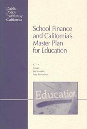 Front cover of School finance and California's master plan for education by Richardson, Peter