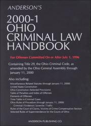 Front cover of Anderson's 2000-1 Ohio Criminal Law Handbook (Ohio Criminal Law Handbook, 2000 Pt 1) by Unknown
