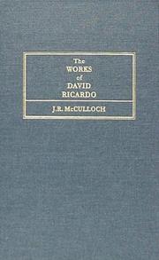 Cover of The Works of David Ricardo, Esq., M. P by J. R. McCulloch
