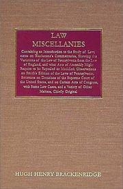Cover of Law miscellanies by Hugh Henry Brackenridge