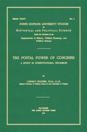 Cover of The postal power of Congress by Lindsay Rogers