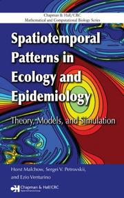 Front cover of Spatiotemporal patterns in ecology and epidemiology by Horst Malchow