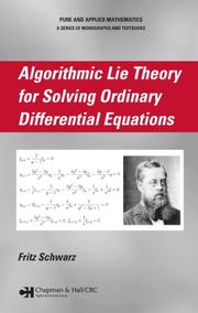 Cover of Algorithmic Lie Theory for Solving Ordinary Differential Equations (Pure and Applied Mathematics) by Fritz Schwarz