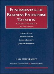 Cover of 2004 Supplement to Fundamentals of Business Enterprise Taxation by Stephen A. Lind