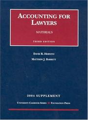 Cover of 2004 Supplement to Accounting for Lawyers by David R. Herwitz