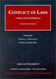 Cover of 2003 Supplement to Conflicts of Law (Supplement) by Peter Hay