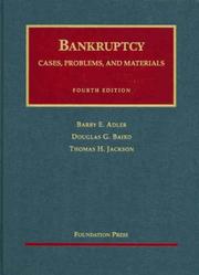 Cover of Cases, problems, and materials on bankruptcy by Barry E. Adler