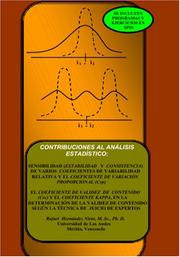 Front cover of Contribuciones al Análisis Estadístico de Datos:Sensibilidad (Estabilidad y Consistencia) de varios coeficientes de variabilidad relativa y el Coeficiente ... de Contenido (Cvc) y el Coeficiente Kapp by Rafael Hernández-Nieto