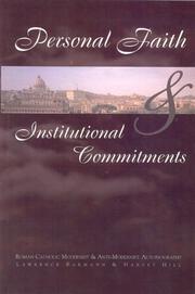 Cover of Personal Faith and Institutional Commitments by Lawrence Barman