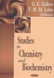 Front cover of Studies in Chemistry and Biochemistry by V.M.M Lobo