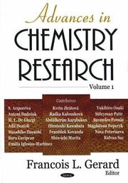 Front cover of Advances in Chemistry Research by Francois L. Gerard