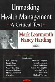 Front cover of Unmasking Health Management by Mark Learmonth