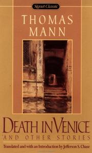 Front cover of Death in Venice and other stories by Thomas Mann