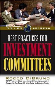 Front cover of Best Practices for Investment Committees by Rocco DiBruno