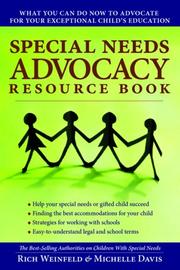 Front cover of Special needs advocacy resource book by Rich Weinfeld